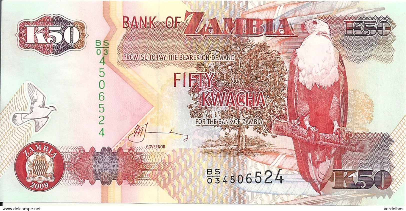 ZAMBIE 50 KWACHA 2009 UNC P 37 H - Zambia