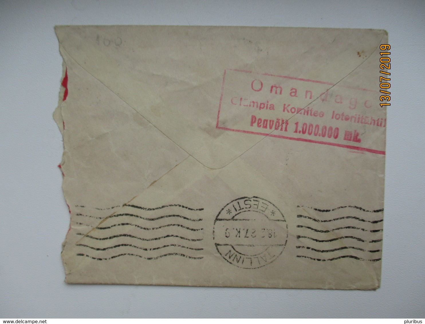 1927 ESTONIA PUBLICITY SLOGAN AQCUIRE OLYMPIC COMMITTEE LOTERY TICKETS   ,  OLD COVER   ,0 - Summer 1928: Amsterdam