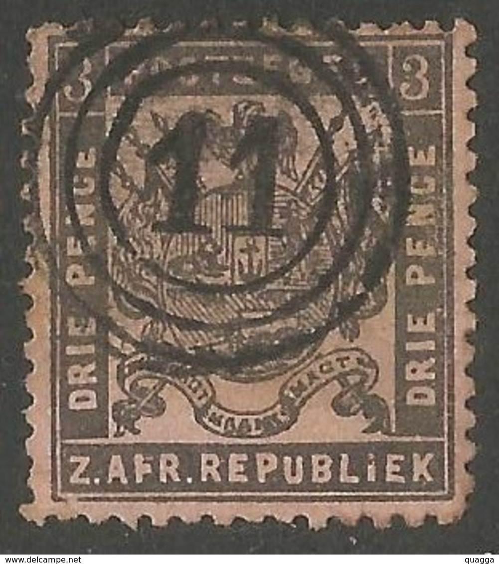 Transvaal 1883. 3d Grey-black/rose. SACC 175, SG 172. Utrecht Cancel. - Transvaal (1870-1909)