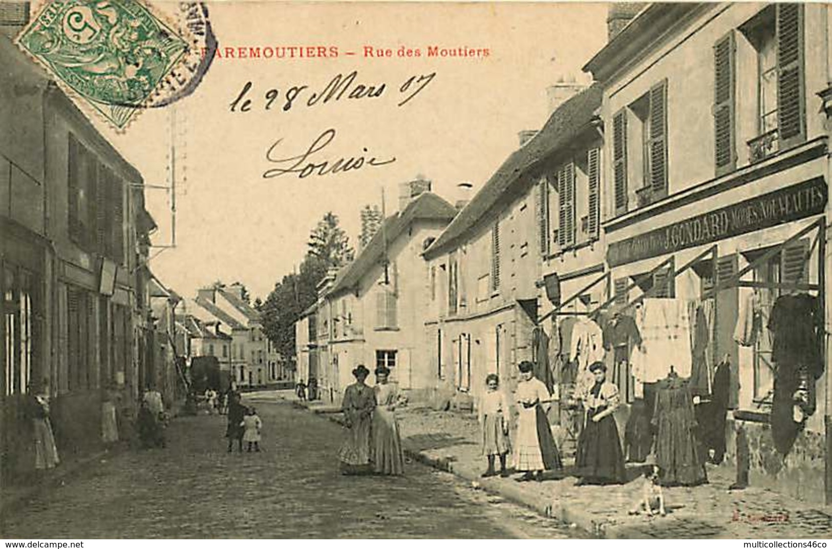 130719 - 77 FAREMOUTIERS Rue Des Moutiers - Commerce Modes Nouveautés J GONDARD Vêtement Robe Animation - Faremoutiers