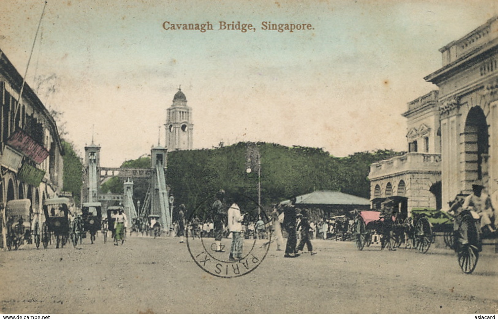 Singapore Cavanagh Bridge    P. Used  Hand Colored - Singapore