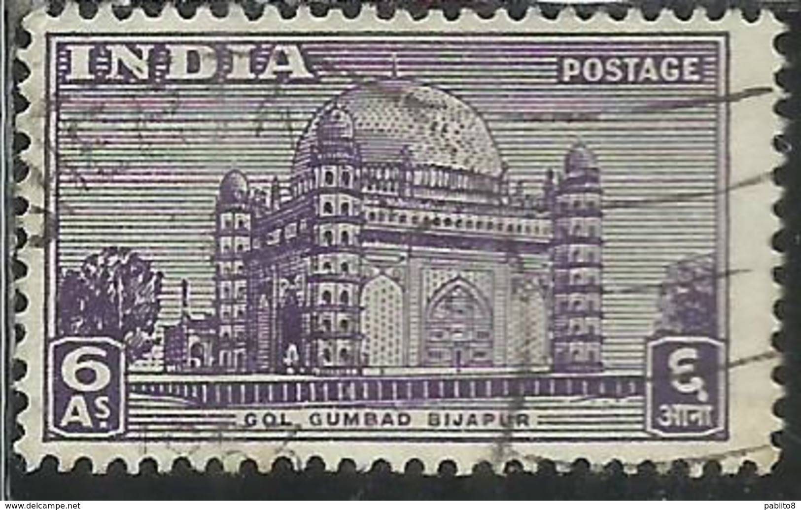 INDIA INDE 1949 TOMB OF MUHAMMAD ADIL SHAH, BIJAPUR 6a USATO USED OBLITERE' - Gebruikt