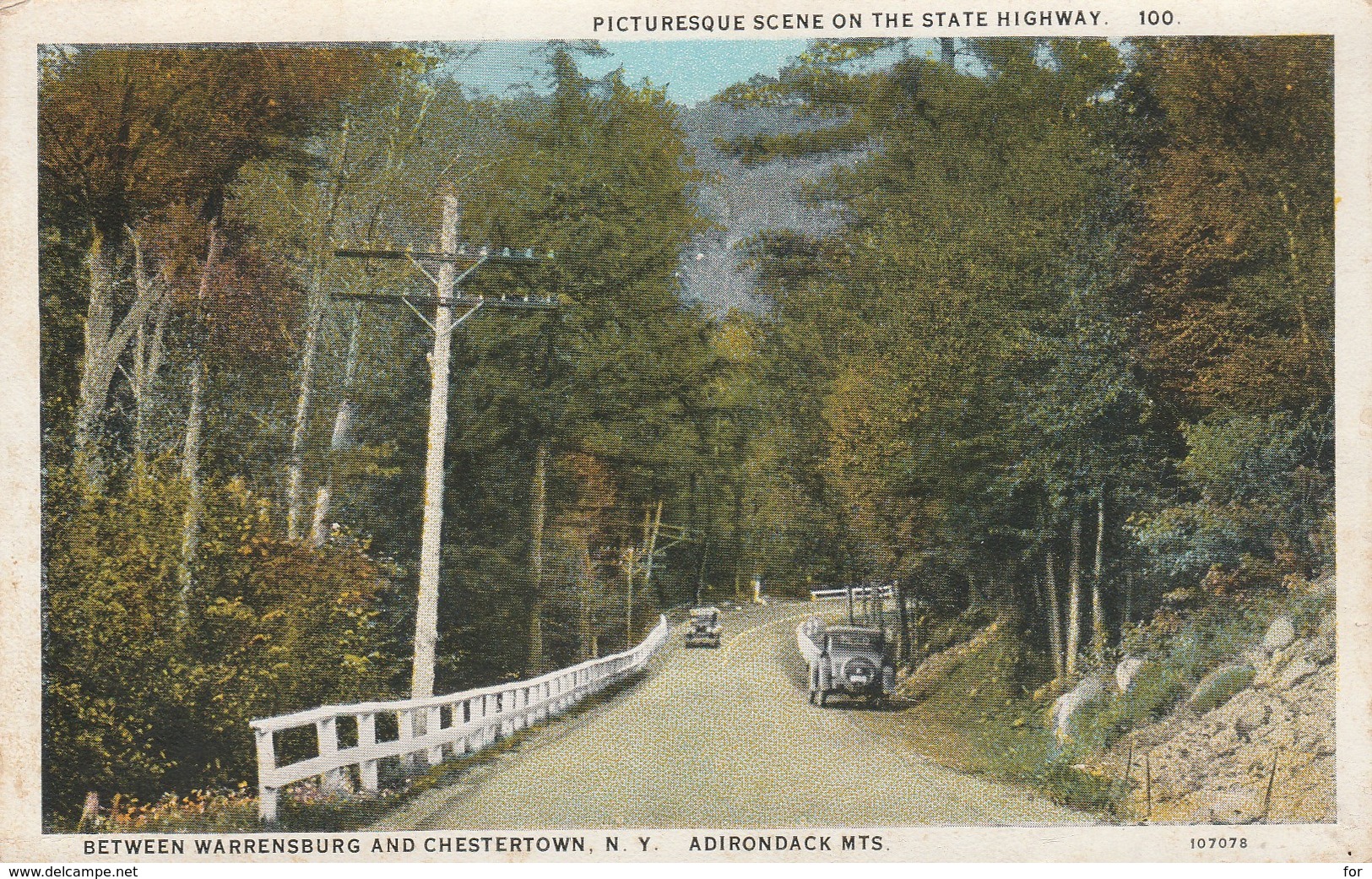 New York : ADIRONDACK : Picturesque Scéne On The State Highway ( Colorisée ) - Adirondack