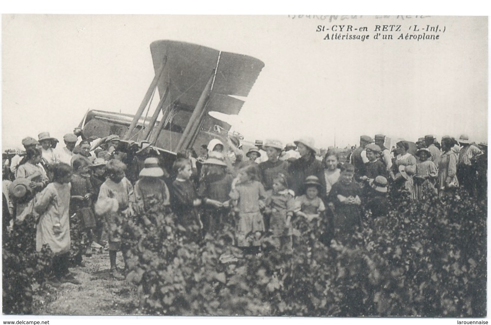 44 - Bourgneuf  -en -Retz : Attérissage D'un Aéroplane. - Bourgneuf-en-Retz