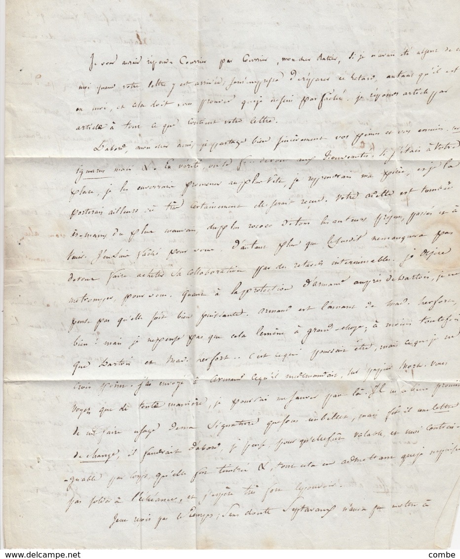 LETTRE. 1831. T13 CHEF-BOUTONNE 75 DEUX-SEVRES POUR PARIS TAXE PLUME 7 - 1801-1848: Précurseurs XIX