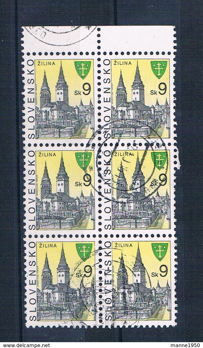 Slowakische Republik 1997 Mi.Nr. 276 6er Block Gestempelt - Usati