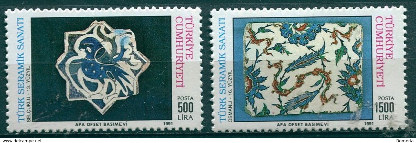 Turquie - 1991 - Yt 2679/2680 - Céramique Turque - ** - Unused Stamps