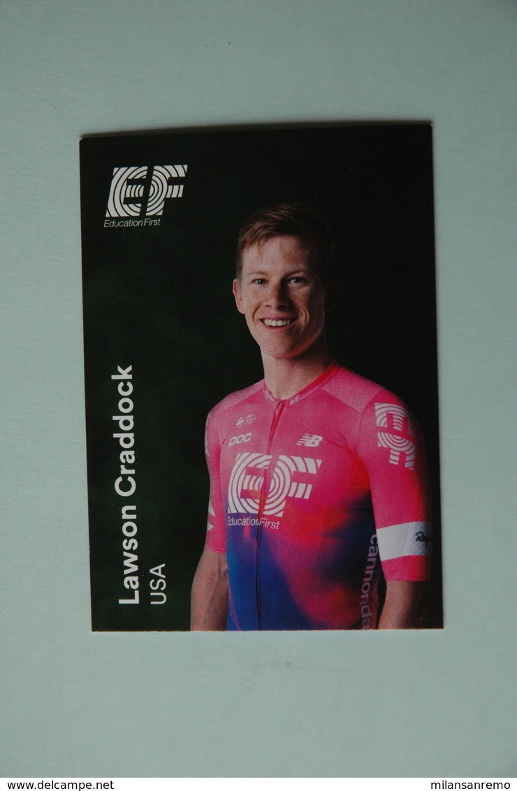 CYCLISME: CYCLISTE : EQUIPE EF EDUCATION 2019 Format 9 X 6.3 : LAWSON CRADDOCK - Ciclismo