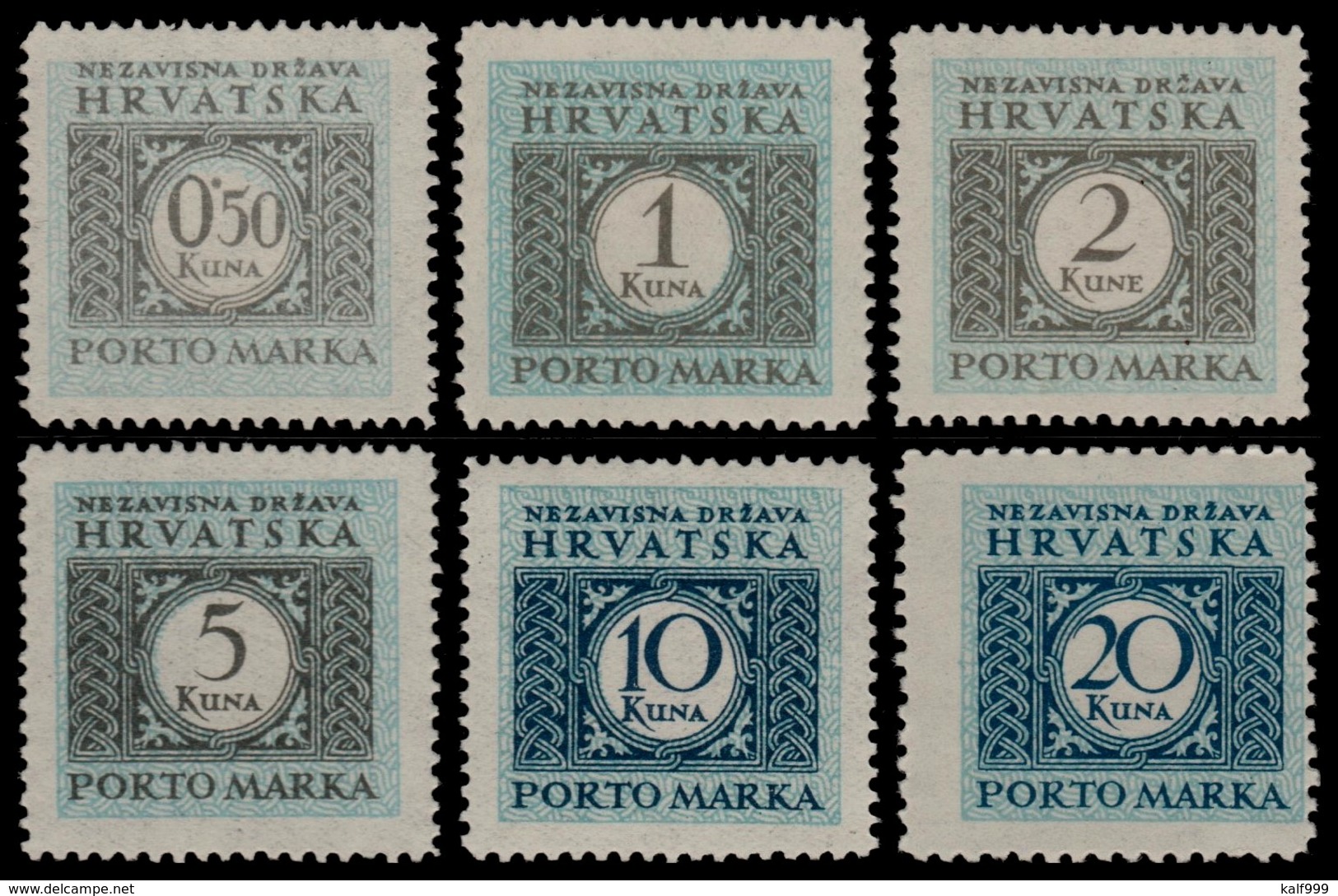 ~~~ Croatia 1941 - Postage Due - Perf L11½ -  Mi. 11/16 ** MNH OG ~~~ - Kroatië