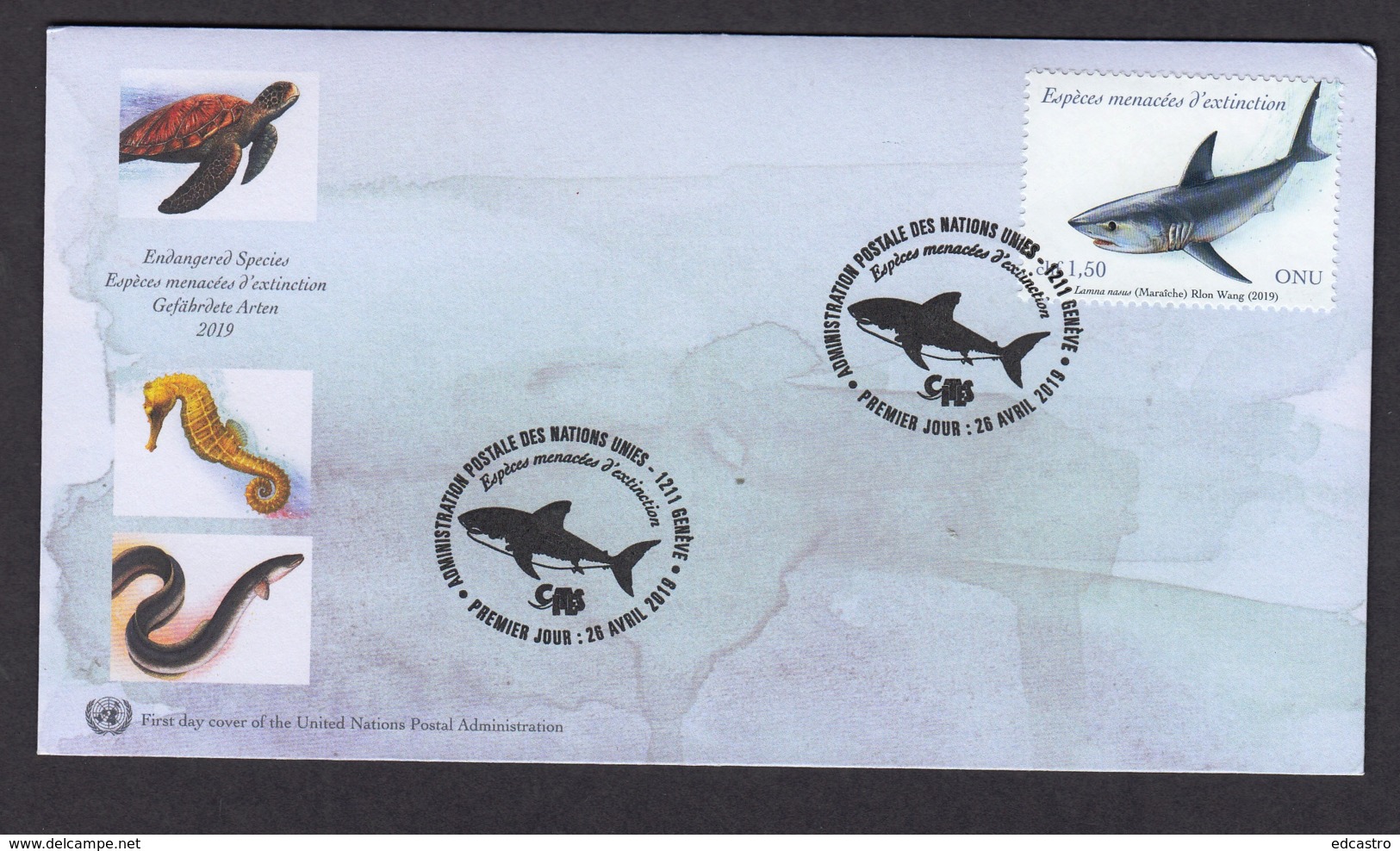 3.- UNITED STATES 2019 FDC GENEVA OFFICE - ENDANGERED SPECIES - FDC