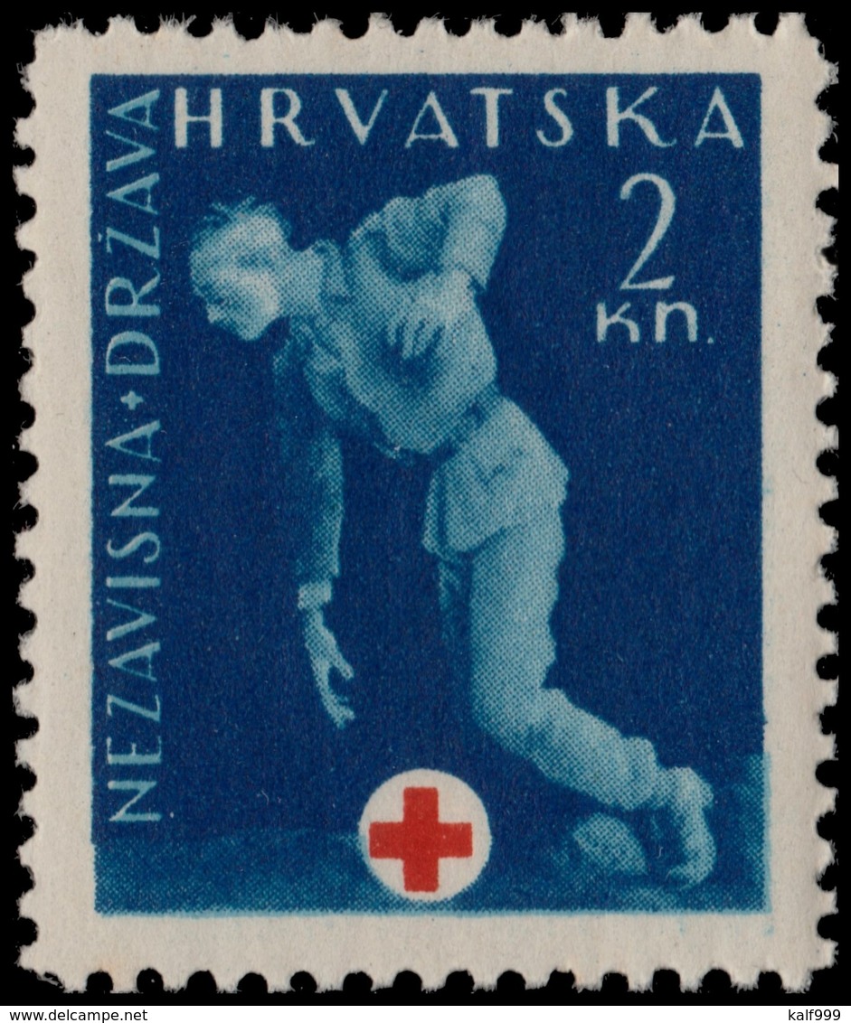 ~~~ Croatia 1943 - Red Cross Postal Tax -  Mi. ZS2 ** MNH OG  ~~~ - Kroatië