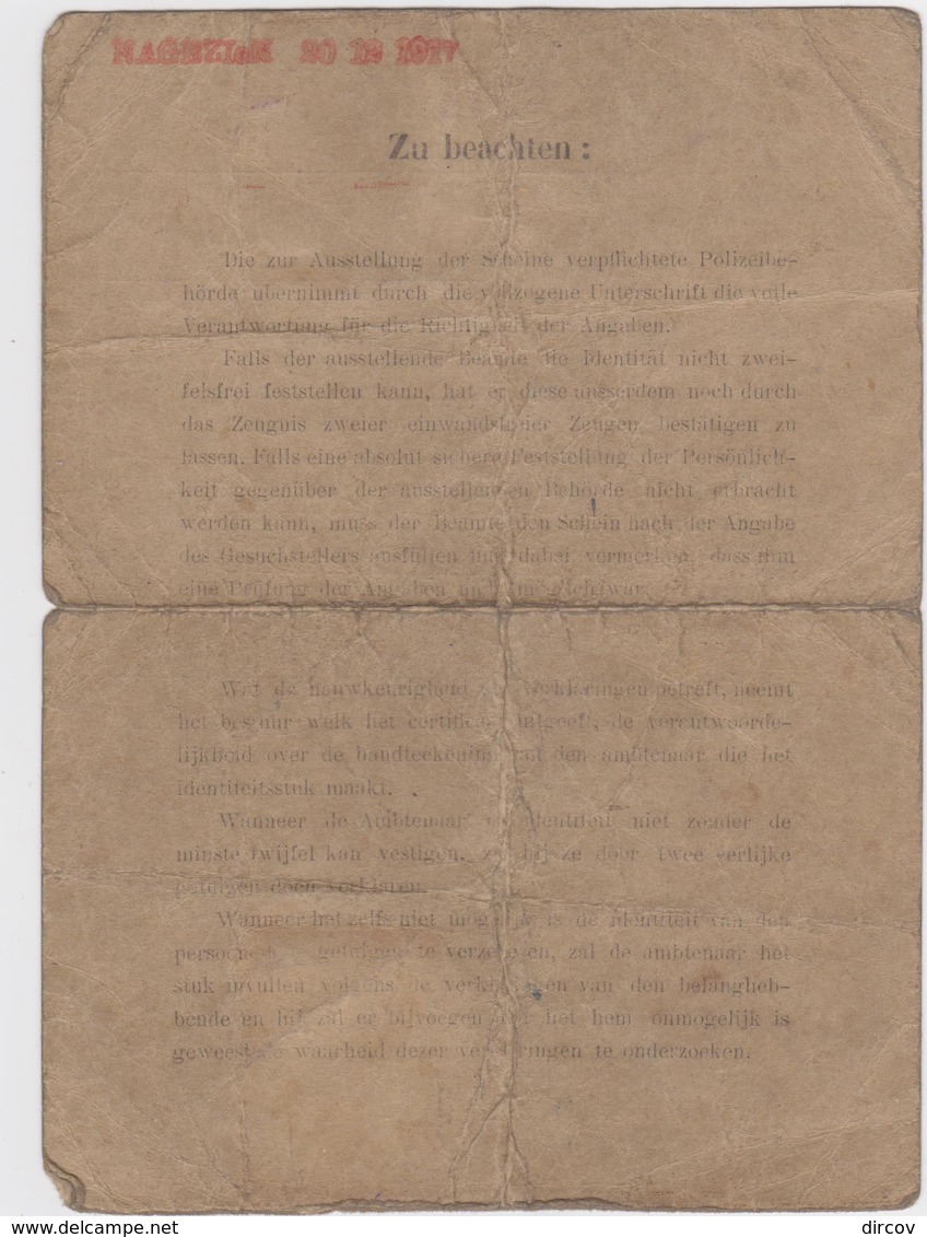 Berlare : Duits Paspoort Uit 1915 Van De Vrouw Van Dokter Lemmens - Documenti Storici