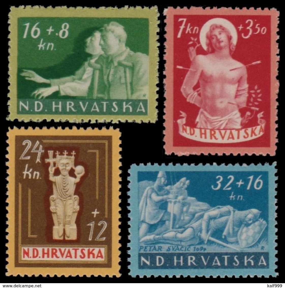~~~ Croatia 1944 - War Victims -  Mi. 154/157 ** MNH OG  ~~~ - Kroatië