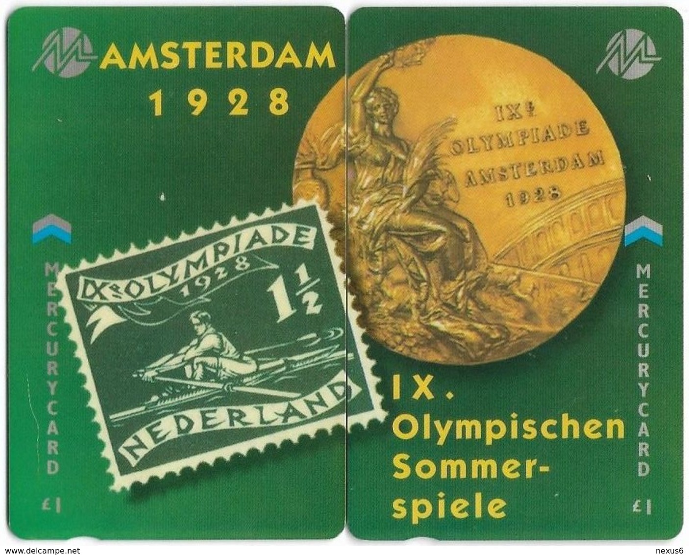 UK (Mercury) - Olympics - Amsterdam 1928 - 49MERTWOA - MEO022-23 - 1.044ex, Used Puzzle Set Of 2 - [ 4] Mercury Communications & Paytelco