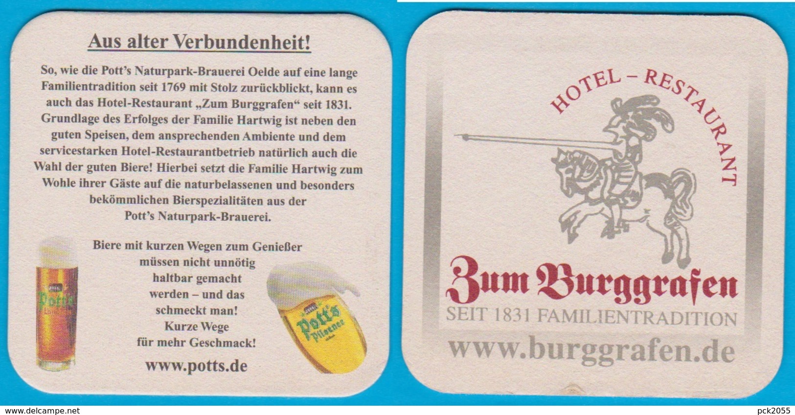 Pott's Brauerei Oelde ( Bd 2163 ) - Bierdeckel