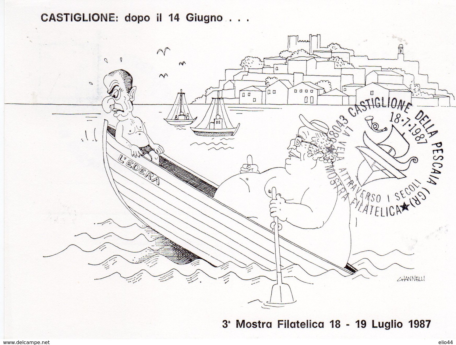 Castiglione Della Pescaia (GR) - 1987 Mostra Filatelica " La Vela Attraverso I Secoli " - - Satira