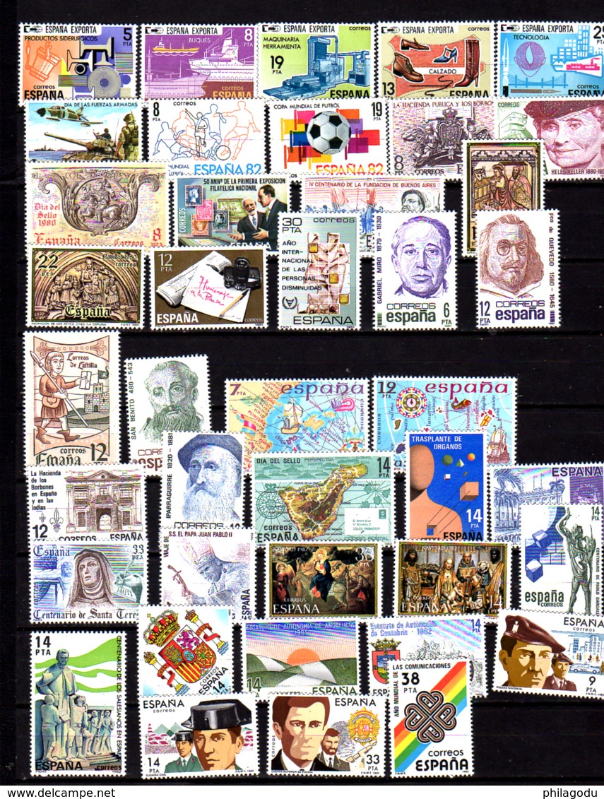 Espagne 1975-96, Séries Et Dépareillés Neufs, Entre 2005 Et 3046** Cote 104 €, - Unused Stamps