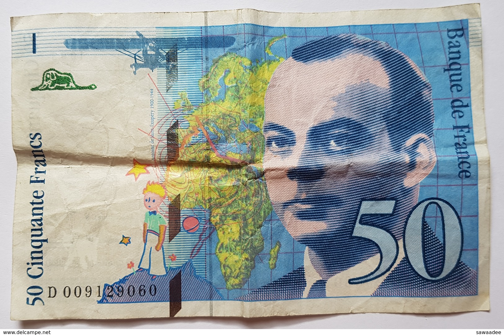 BILLET FRANCE - P.157b - 1993 - 50 FRANCS - ST EXUPERY - LE PETIT PRINCE - PORTRAIT - AEROPOSTALE - AVION - 50 F 1992-1999 ''St Exupéry''