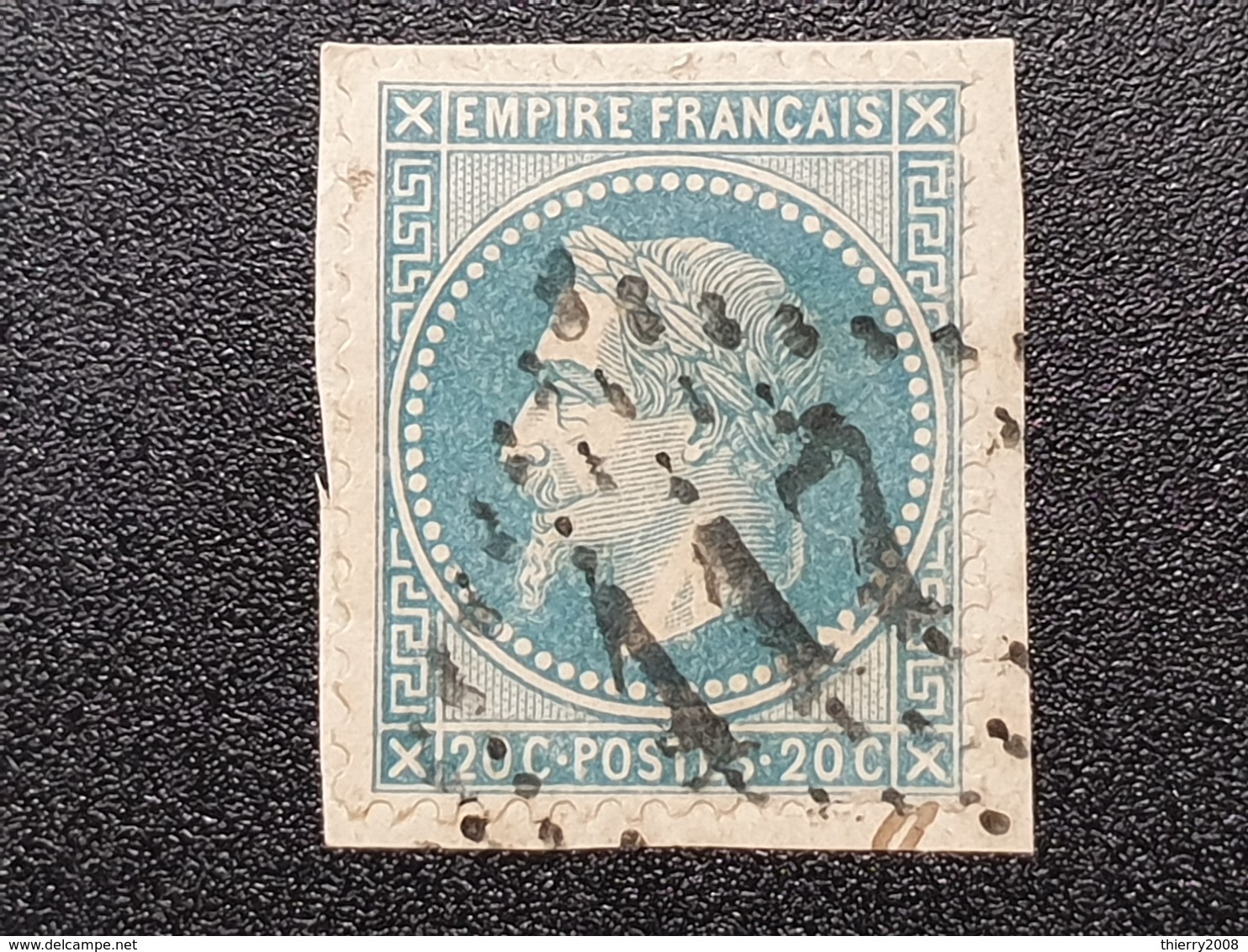 Napoléon III Lauré N° 29B (Variété, Belle Tache Sur La Ligne De Perle) Avec Oblitération Losange 117 Sur Fragment  TB - 1863-1870 Napoléon III Lauré