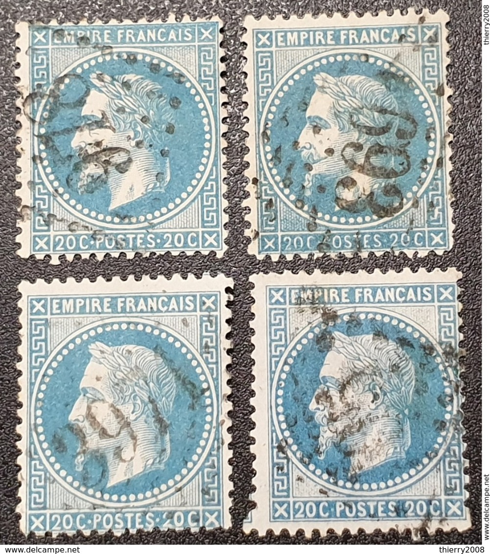 Napoléon III Lauré N° 29A X2/29B X2 (Variété) Avec Oblitération Losange  TB - 1863-1870 Napoléon III Lauré