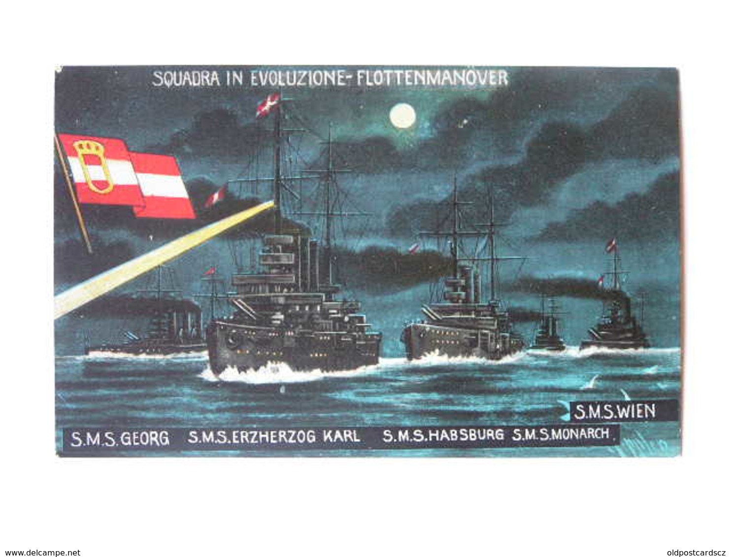 K.U.K. Kriegsmarine Marine  SMS 1184 SMS St Georg Erzherzog Karl Habsburg Monarch Wien 1914 Ed C Fano Nr 44 - Guerra