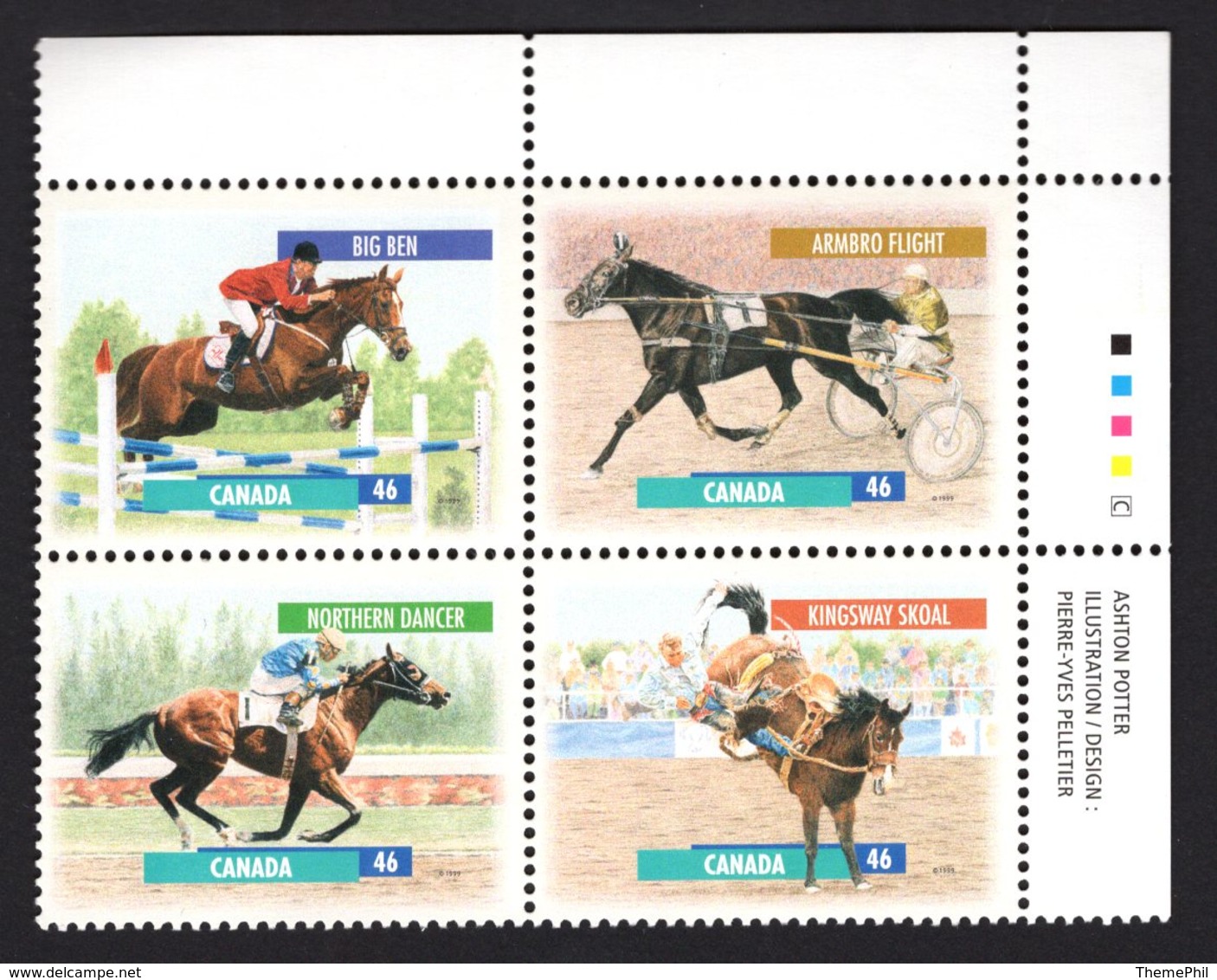 Canada 1999 R Serie Horses Paarden Animals Pferden Sport Equestrian Caballos Koně Cabalin лошадиный Cavalos Cheveaux - Horses