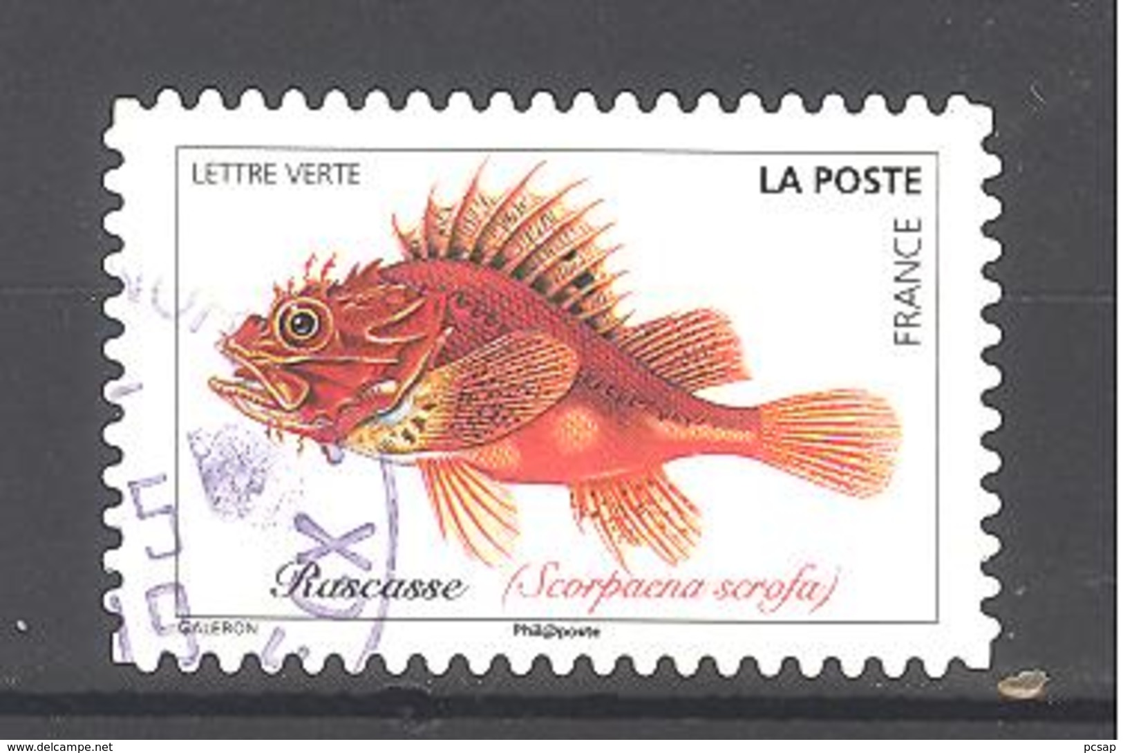 France Autoadhésif Oblitéré (Poissons De Mer - Rascasse) (cachet Rond) - Oblitérés