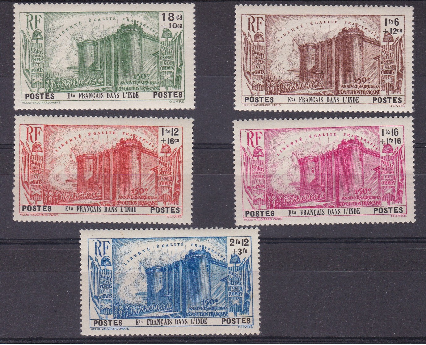 COLONIES "REVOLUTION" INDE YT118/122 NEUF** COTE 97E - Unused Stamps