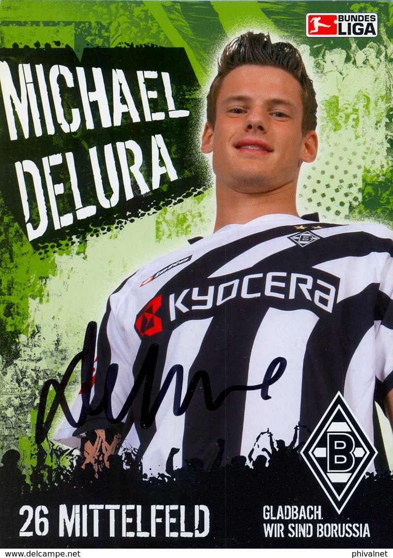 TARJETA PUBLICITARIA , FÚTBOL , SOCCER , FOOTBALL , BORUSSIA - BUNDES LIGA , MICHAEL DELURA - Fútbol