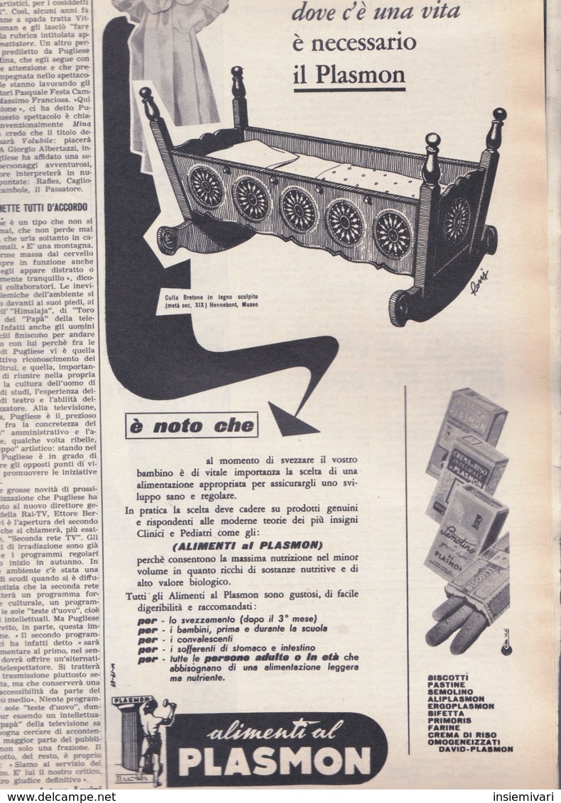 (pagine-pages)PUBBLICITA' PLASMON   Gente1961/12. - Altri & Non Classificati