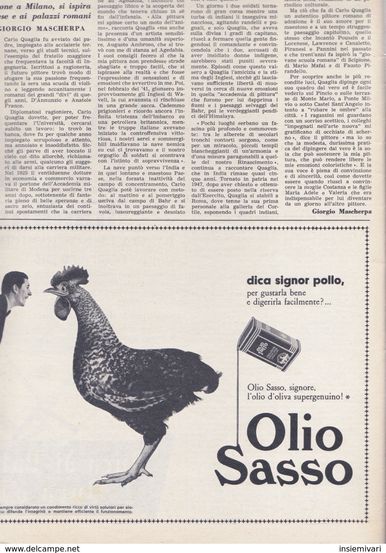 (pagine-pages)PUBBLICITA' OLIO SASSO   Gente1961/12. - Altri & Non Classificati