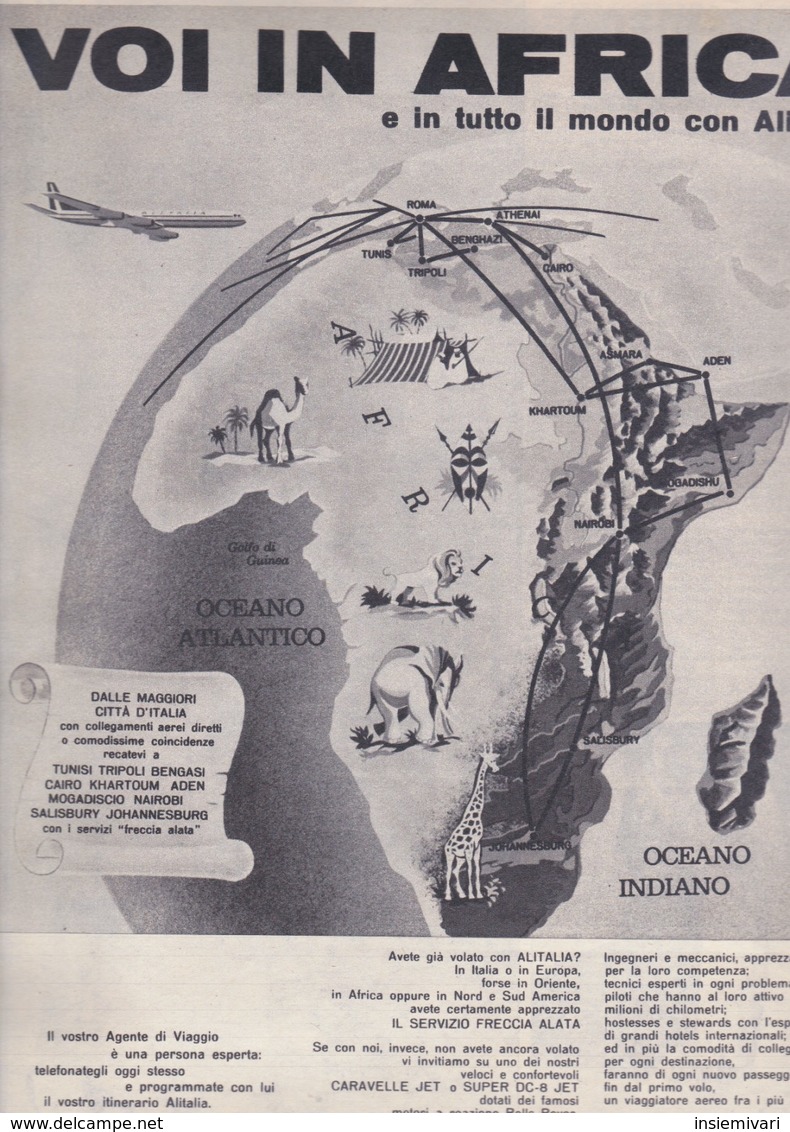 (pagine-pages)PUBBLICITA' ALITALIA   Gente1961/12. - Altri & Non Classificati