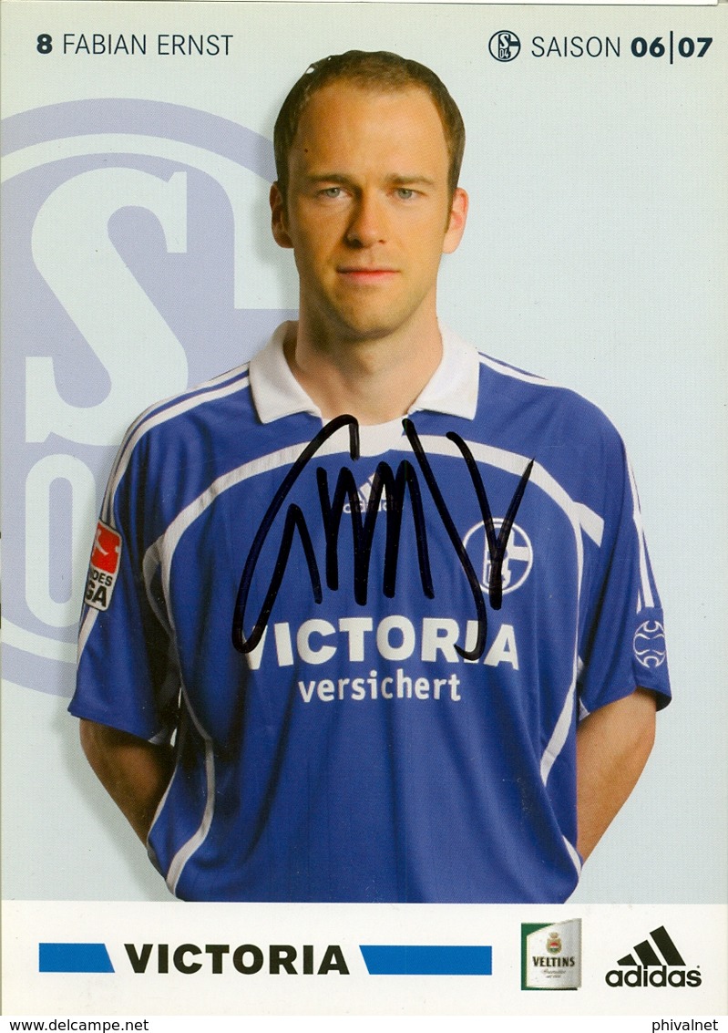 TARJETA PUBLICITARIA , FÚTBOL , SOCCER , FOOTBALL , FC SCHALKE O4 / VICTORIA - FABIAN ERNST - Fútbol