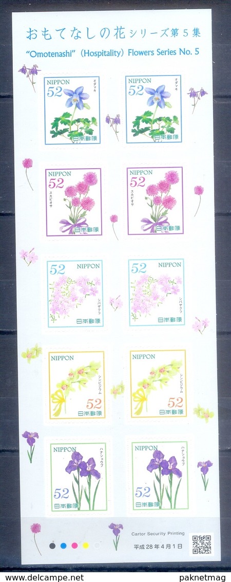 D108- JAPAN SELF ADHESIVE STAMPS. OMOTENASHI (HOSPITALITY) FLOWERS SERIES # 7. - Unused Stamps