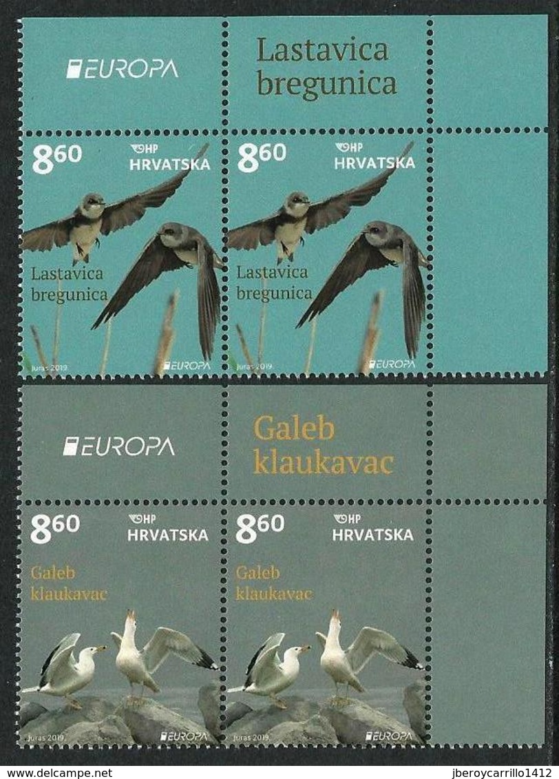 CROACIA /CROATIA /KROATIEN /HRVATSKA  -EUROPA 2019 -NATIONAL BIRDS.-"AVES -BIRDS -VÖGEL-OISEAUX"-PAR SUPERIOR DER. - 2019