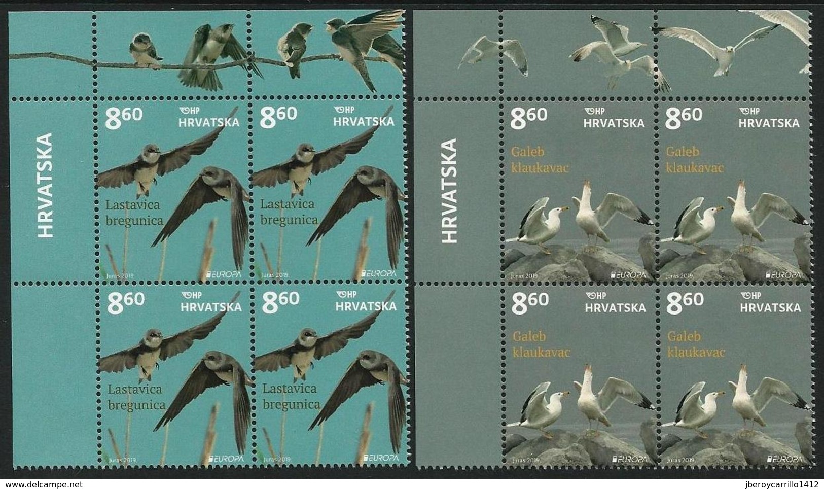 CROACIA /CROATIA /KROATIEN /HRVATSKA  -EUROPA 2019 -NATIONAL BIRDS.-"AVES -BIRDS -VÖGEL-OISEAUX"BLOQUE De 4 - A - 2019