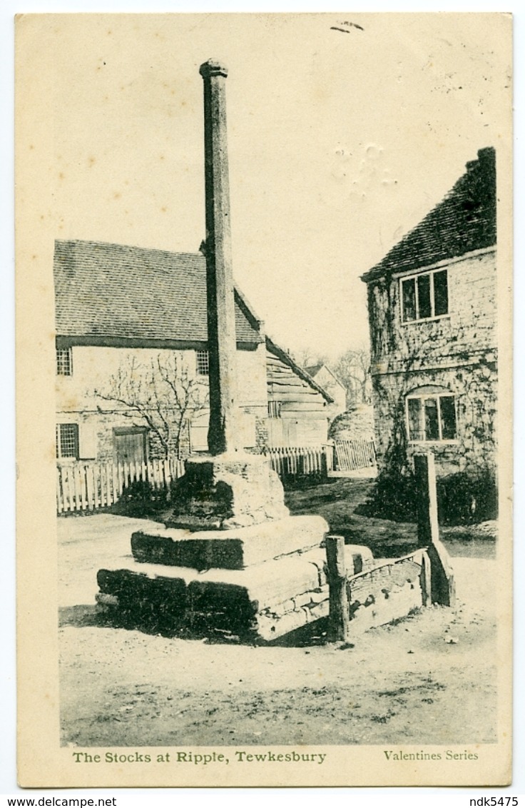 TEWKESBURY : THE STOCKS AT RIPPLE / POSTMARK - TEWKESBURY / ADDRESS - ST LEONARDS ON SEA, THE UPLANDS (COOPER) - Other & Unclassified