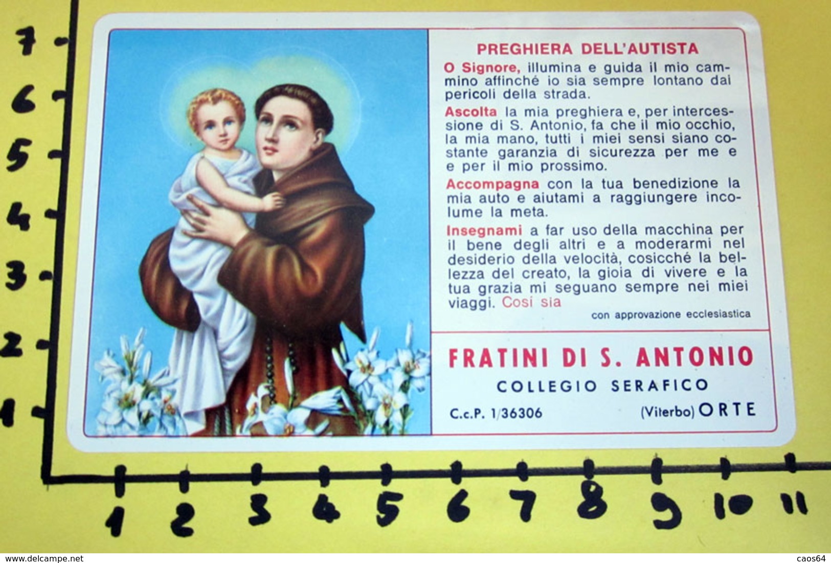 FRATINI DI S. ANTONIO 1968 PLASTIFICATO CALENDARIO TASCABILE - Formato Piccolo : 1961-70