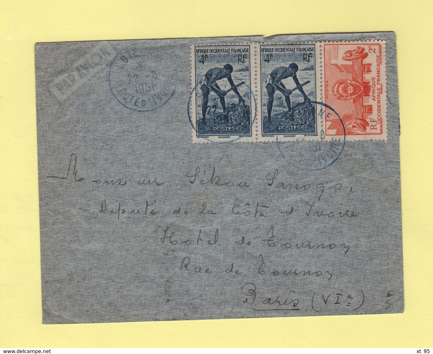 Cote D'Ivoire - Odienne - 22-8-1951 - Destination France - Briefe U. Dokumente