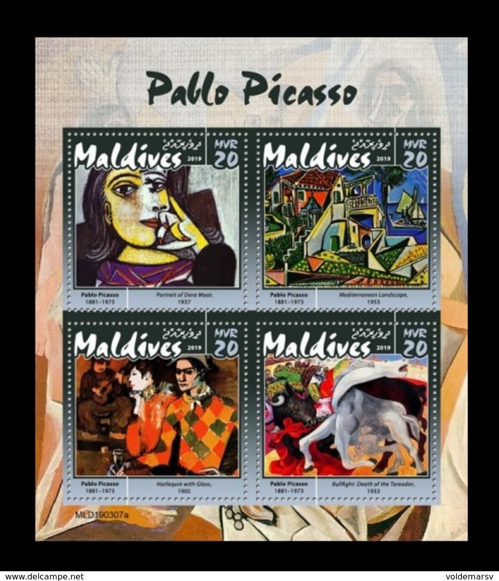 Maldives 2019 Mih. 8359/62 Paintings Of Pablo Picasso MNH ** - Maldives (1965-...)