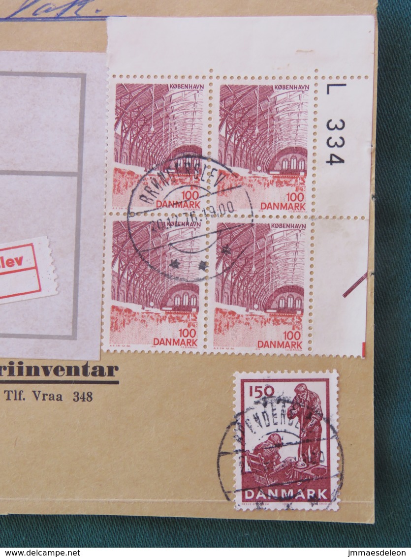 Denmark 1970 Front Of Registered Cover Bronderslev To Aarhus - Glass Industry - Railway Station - Lettres & Documents