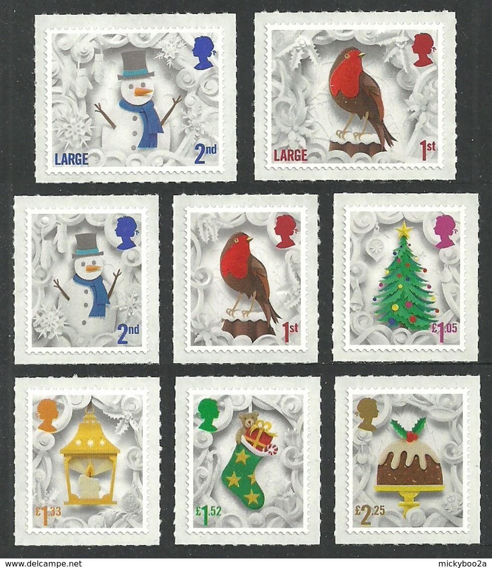 GB 2016 CHRISTMAS PAPER SCULPTURE BIRDS ROBINS SNOWMAN TREES LANTERN SET MNH - Ongebruikt