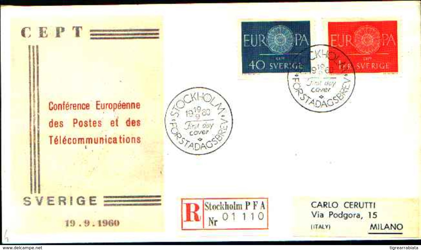 12228a)F.D.C.EUROPA CEPT   Stockholm 19-9-1960 - FDC