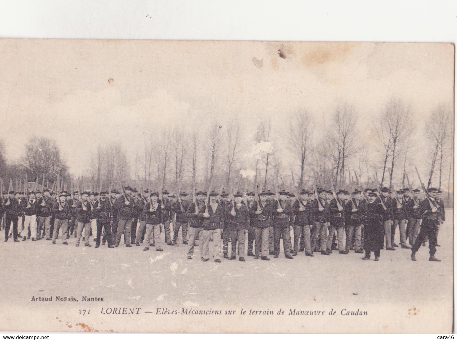 CPA - 271. LORIENT - élèves Mécaniciens Sur Le Terrain De Manoeuvre De Caudan - Lorient