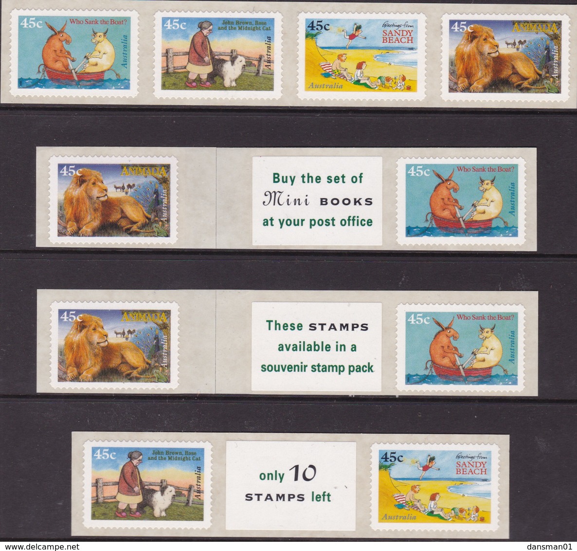 Australia 1996 Childrens Books Sc 1548-51 Mint Never Hinged - Mint Stamps