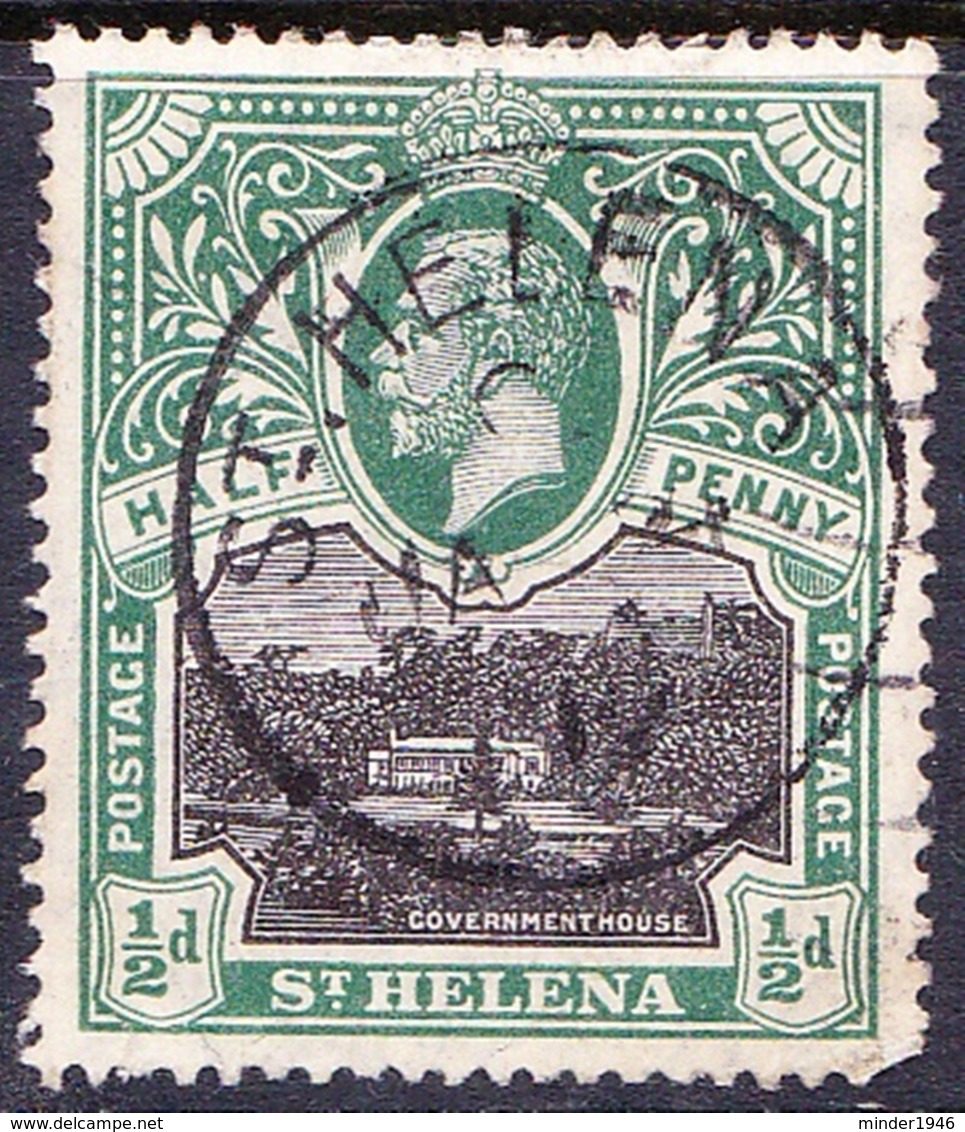 ST HELENA 1912 KGV 1/2d Black & Green SG72 FU - Saint Helena Island