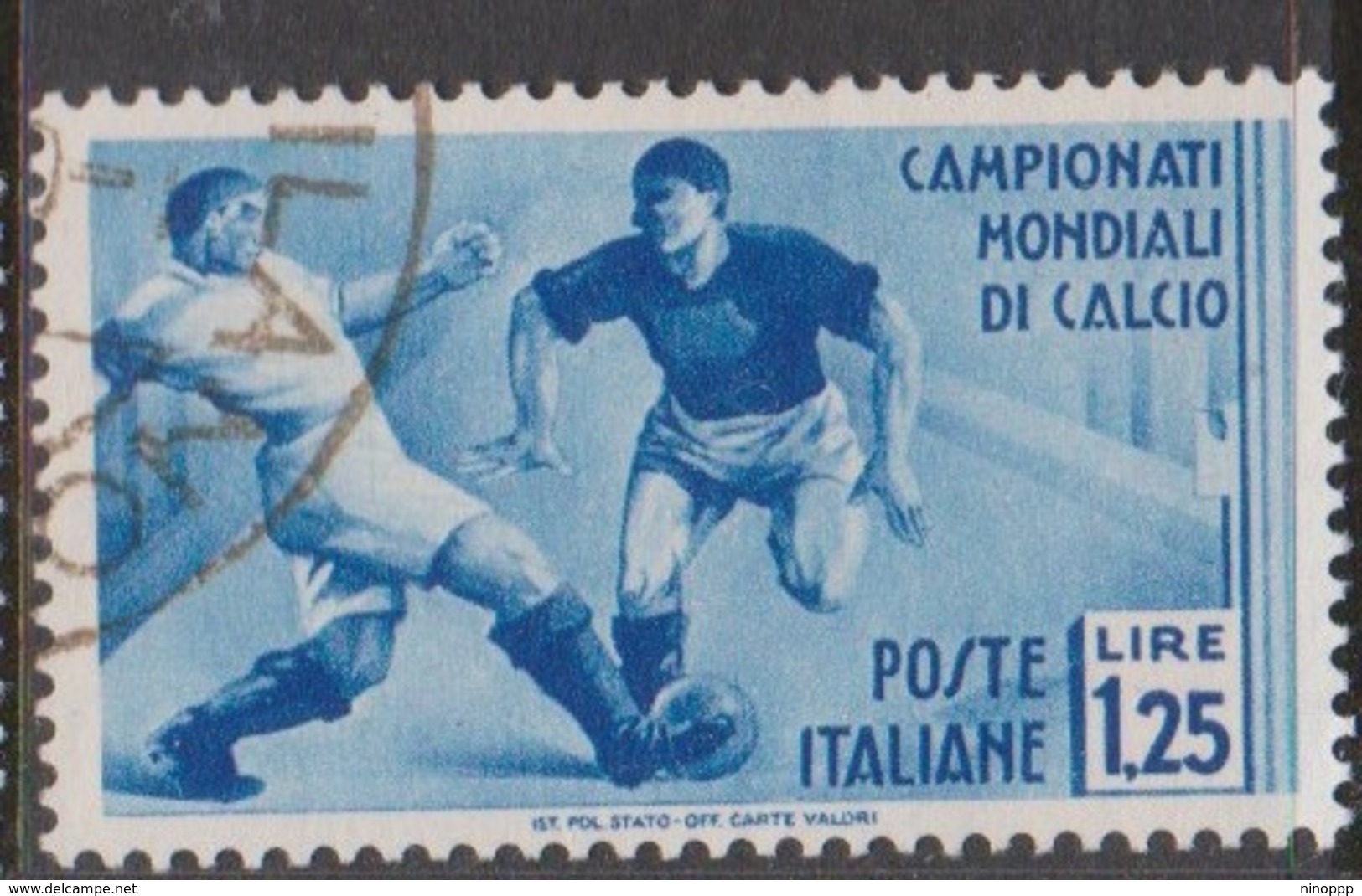 Italy S 360 1934 2nd World Soccer Championship,lire 1,25,blue, Used - Used