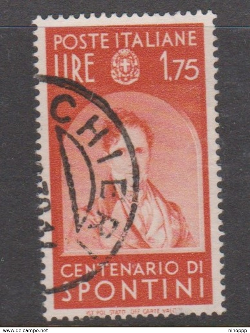 Italy S 433 1937 Centennial Famous People, Lire 1,75 Spontini, Used - Gebraucht