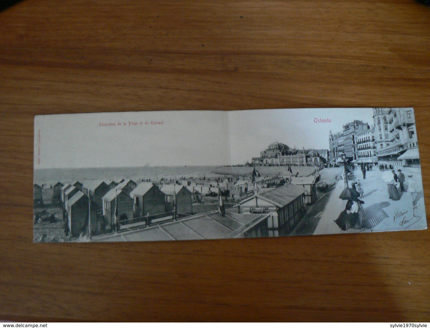 CARTE POSTALE BELGIQUE  / OSTENDE GRANDE CARTE PANORAMA DE LA PLAGE  ET DU KURSAAL    /  VOYAGEE - Autres & Non Classés