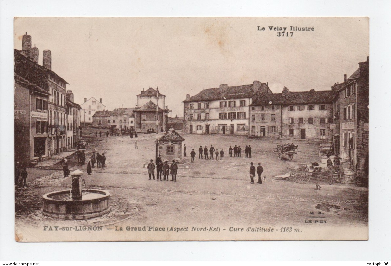 - CPA FAY-SUR-LIGNON (43) - La Grand'Place 1932 (avec Personnages) - Editions Margerit-Brémond 3717 - - Other & Unclassified